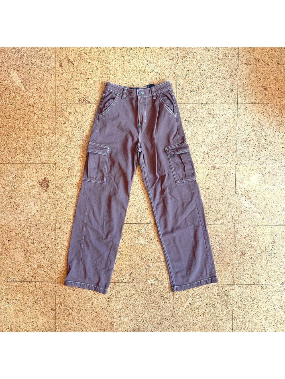 H&M Divided Carpenter Pants Women's 2 Brown High Waist Utility Workwear Skater